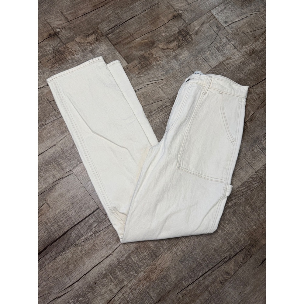 Abercrombie & Fitch The 90s Straight Ultra High Rise Carpenter Jeans White 29 8L